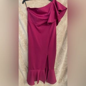 Pink one shoulder dress. Size small.